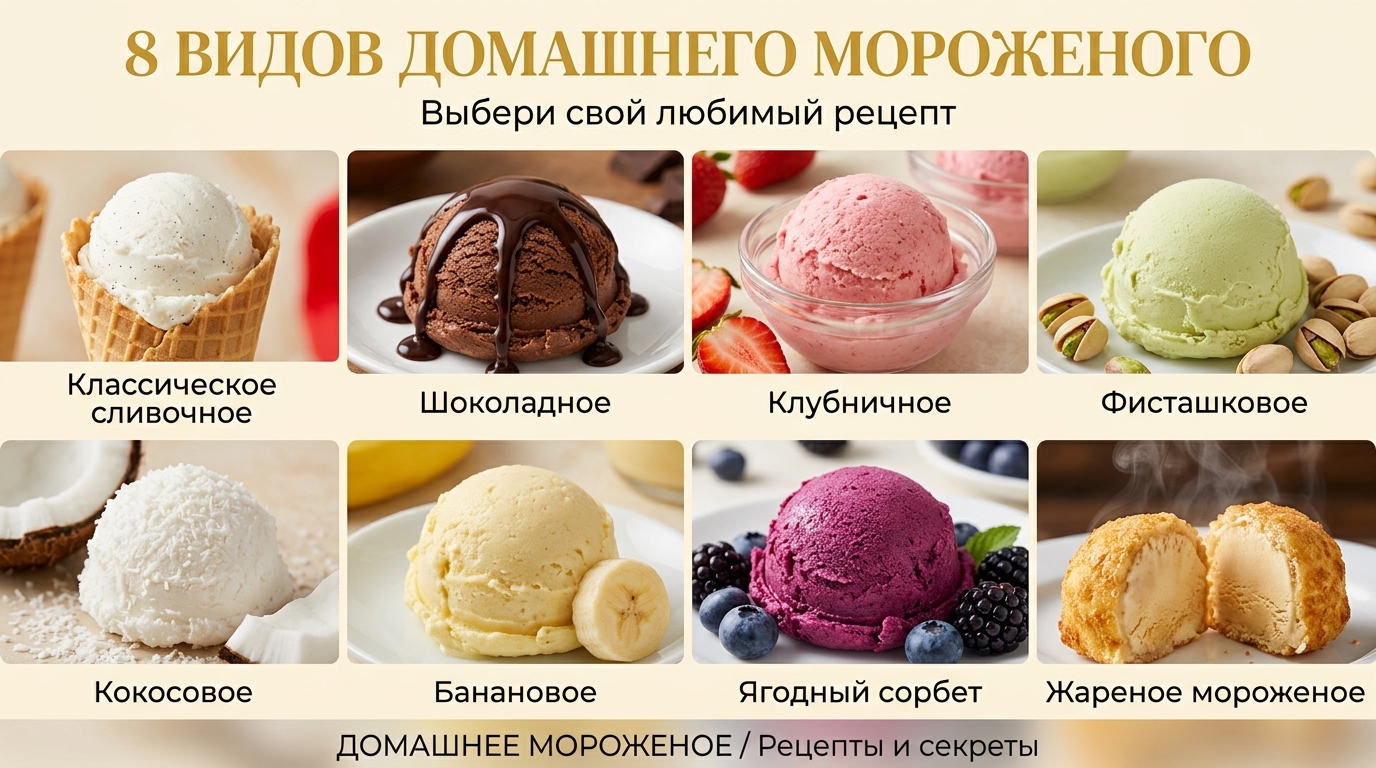 8 видов домашнего мороженого